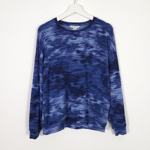 Athleta Blue Printed Pullover Sweatshirt - Picture 1 of 8